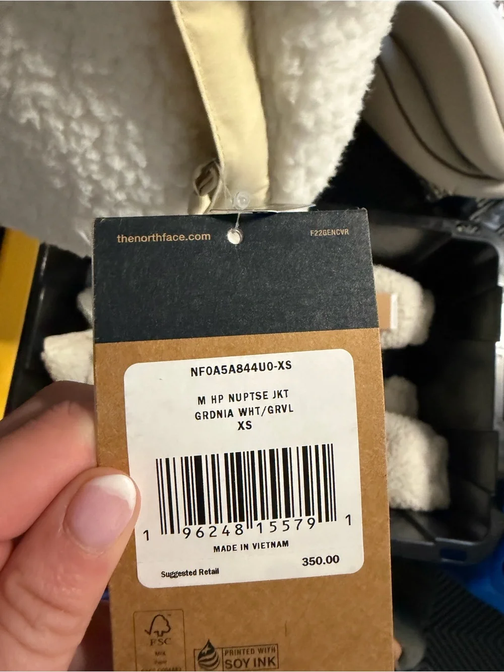 The North Face High Pile Nuptse Gardenia White/Gravel